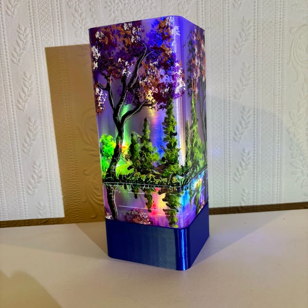 A hand painted and sealed lamp by Andrew jenkins