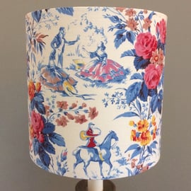Horses Lords and Ladies Marignon French fabric Vintage Fabric Lampshade option