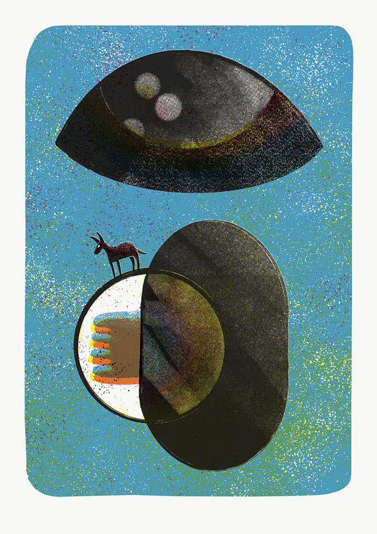 Hand Eye Donkey A3 poster-print