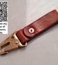 Leather & Solid Brass Copper Rivet Keyring Belt Dangler - Image 1