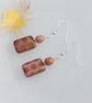 Cute Polka Dot Rectangular Drop Earrings in a Choice of Colours - Image 4
