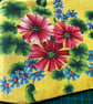 Reclaimed floral cotton zip pouch yellow purse - Image 3