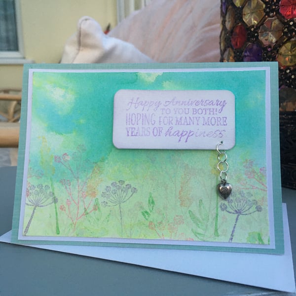 Wild flower meadow Happy anniversary card