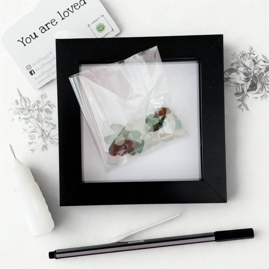 Sea Glass Art Craft Kit, Make Your Own Framed Beach Picture