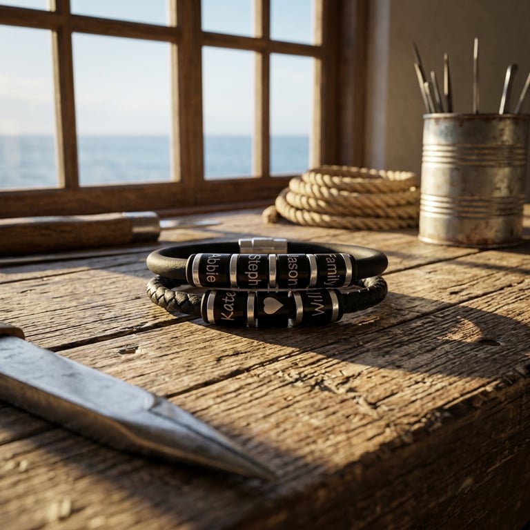 Personalised Leather Bracelet For Birthday Christmas Father's Day Valentines Day