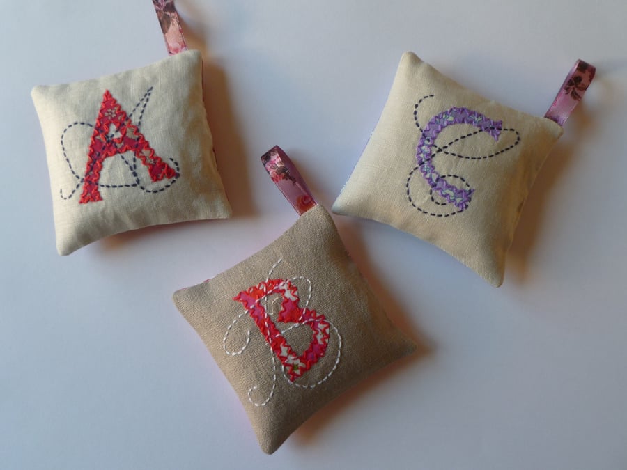 Made to order lavender bags with personalised initials