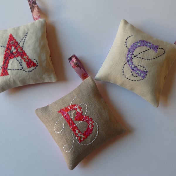 Made to order lavender bags with personalised initials