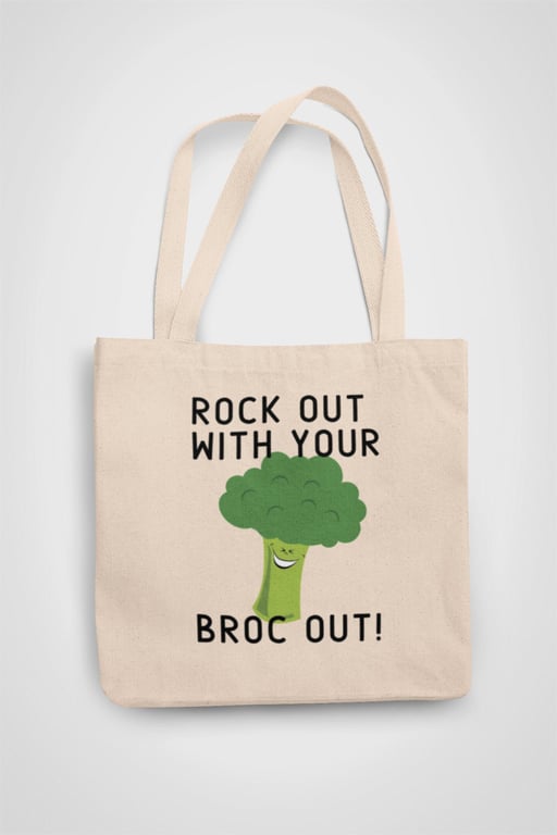 Rock out with your Brock Out Tote Bag Reusable Cotton bag - funny adult birthday
