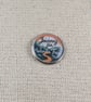 Journey Far, Wander Free - Travel Themed Badge - Large Resin Topped Pin Badge - Image 1