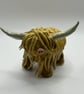 Unique handmade highland cow 4" high 
