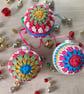 Crochet Christmas Baubles Set of 3  - Tree Decorations
