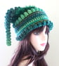 Emerald Green Crochet Festival Beanie Hat.   Fun and Quirky Gift. - Image 4