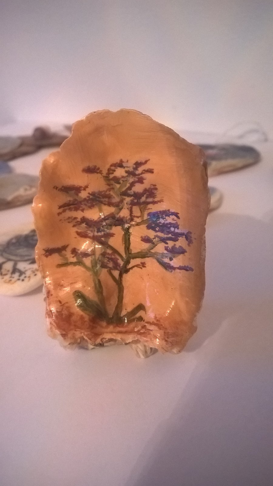sea lavender on oyster shell