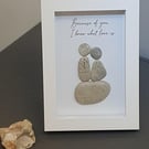 Pebble Art Love Frame “Because of You, I Know What Love Is”, 10 by 15 cm