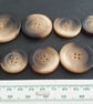 1 & 1 8" 28mm 44L Vintage Italian Polyester Horn Buttons: Cream Beige Brown Mix - Image 6