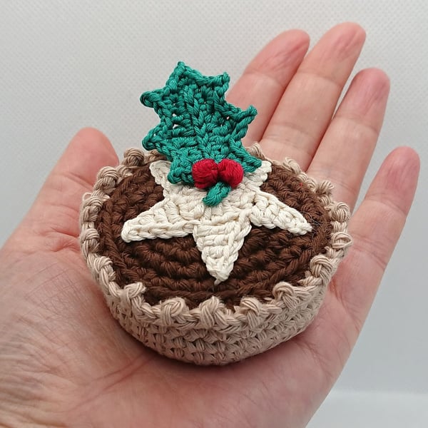 Crochet Mince Pie, Christmas Decoration