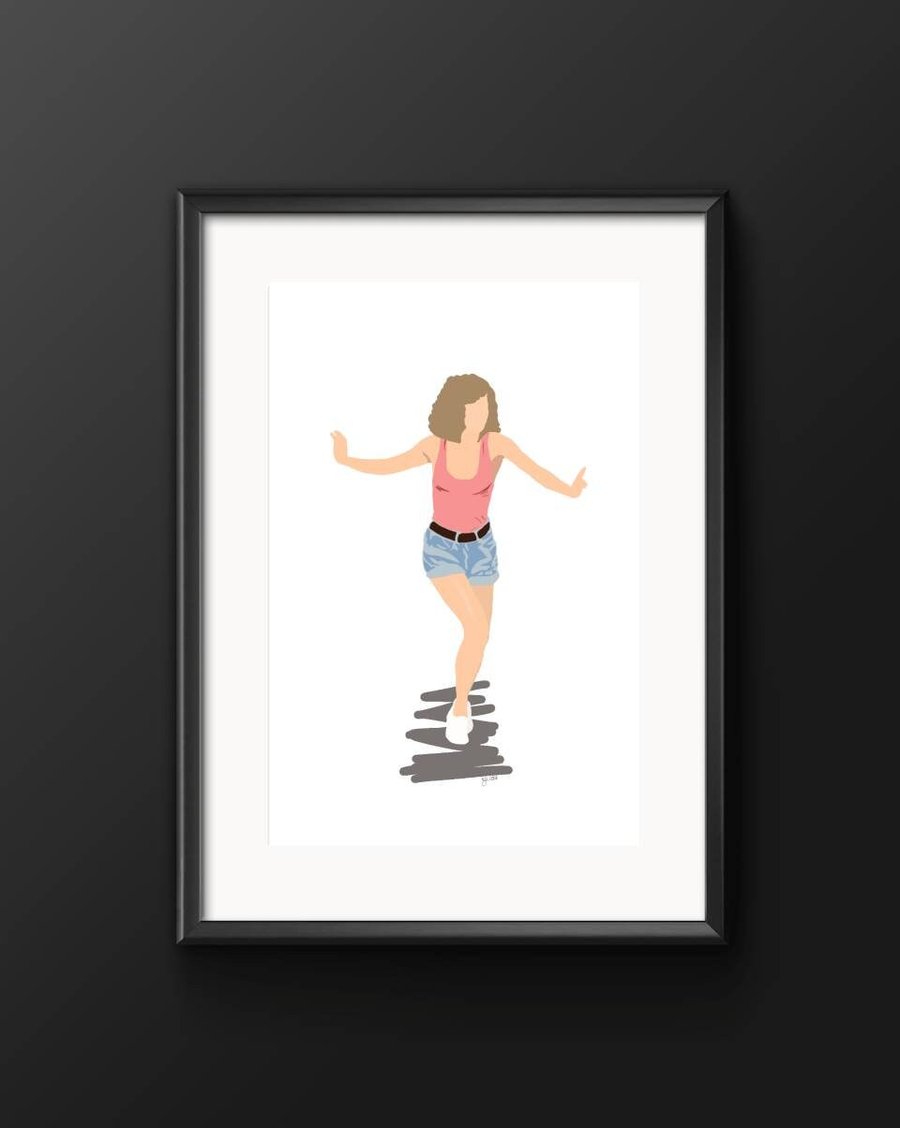 Dirty dancing design A4 print, unframed, wall art, Jennifer grey, 80s, movies, n