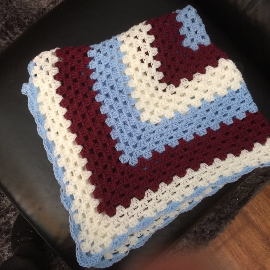 Bespoke Baby Blanket in West Ham or Aston Villa Colours