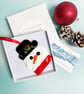 Fused Glass Snowman Head Decoration