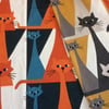 MIEOW ! FUN Cat Kitten Retro Style Swedish Fabric Lampshade