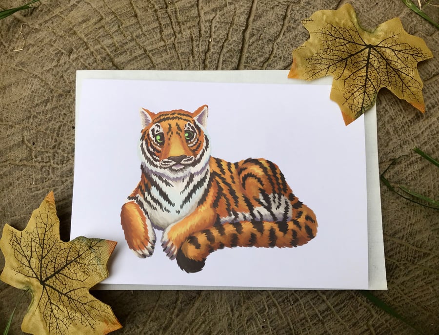Tiger Blank Greeting Card