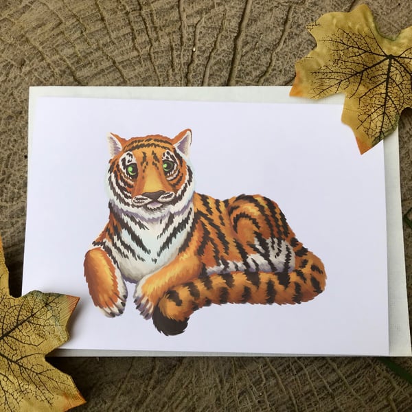 Tiger Blank Greeting Card