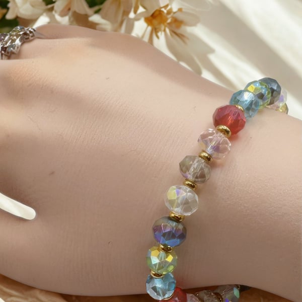 Spring Rainbow aura Bracelet 