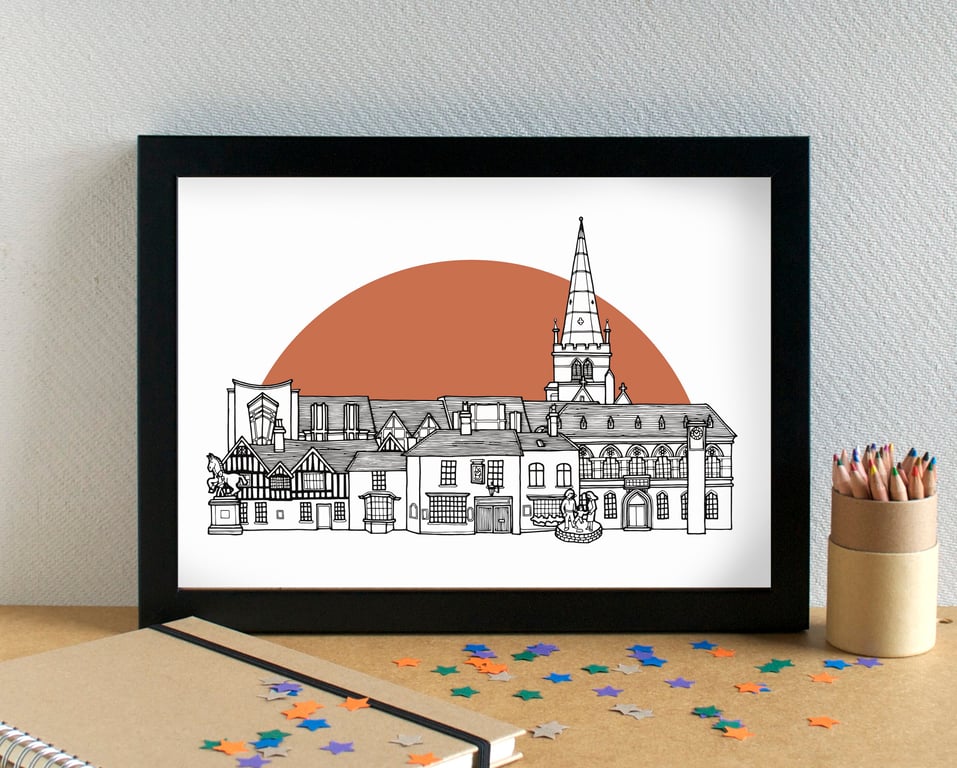 Solihull Skyline Art Print
