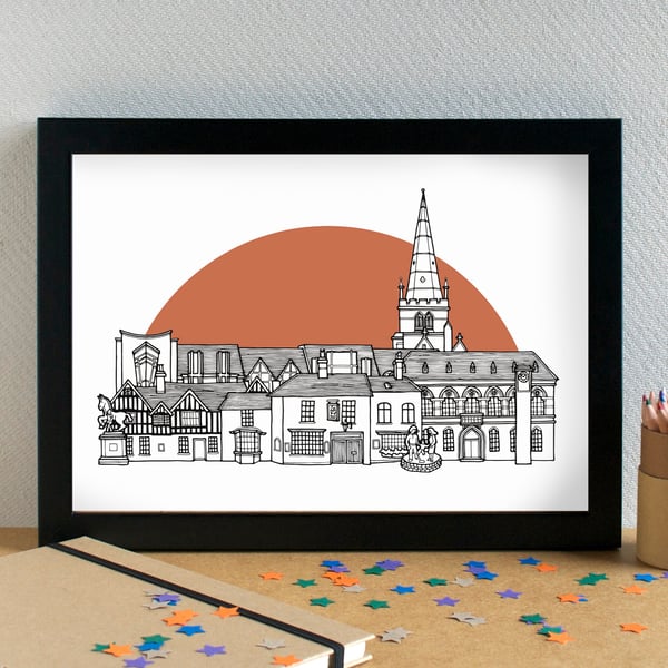 Solihull Skyline Art Print
