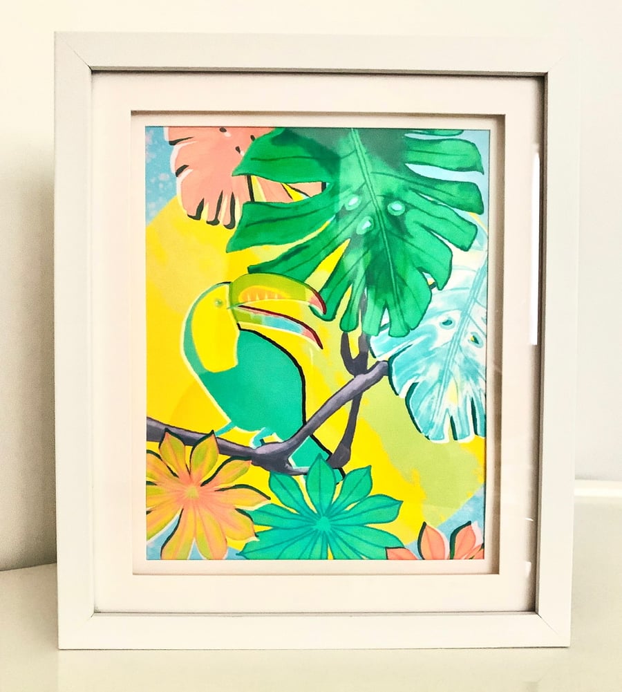 Bright Tropical Toucan Art Print