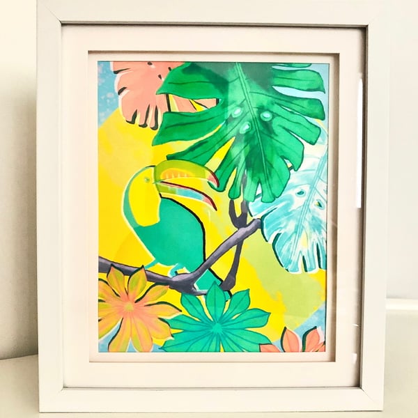 Bright Tropical Toucan Art Print