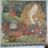 Art is a line around your thoughts Gustav Klimt inspired greetings card