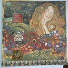 Art is a line around your thoughts Gustav Klimt inspired greetings card