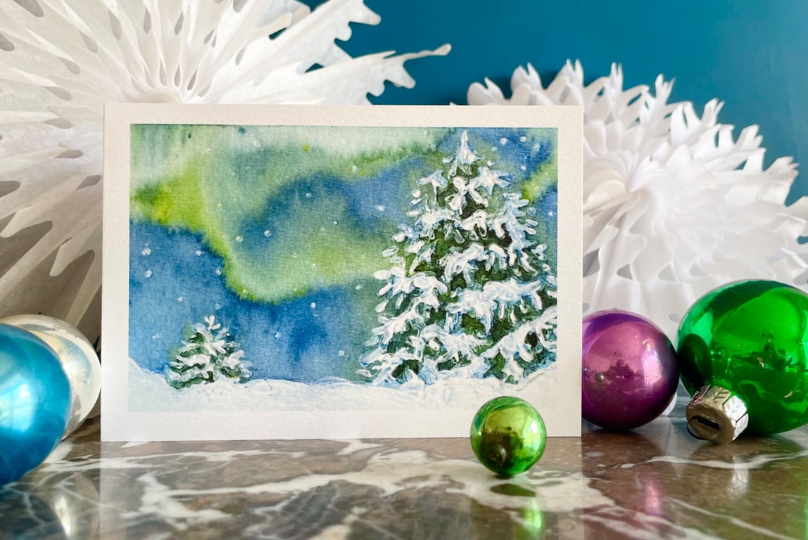 Pack of eight 'Aurora' Christmas cards