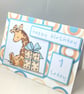 Cute giraffe 1st birthday card - Image 5
