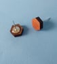 Mini colourful hexagon stud earrings - Image 6