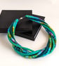 The Wrapped Twist: felted cord necklace in jade, dark green and mint - Image 2