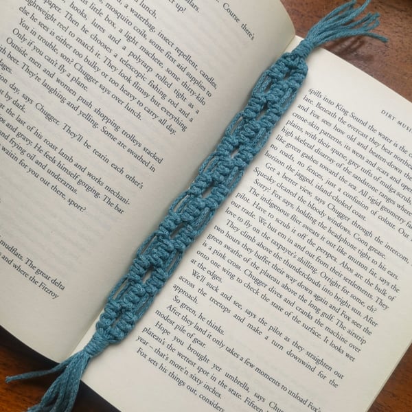 Bookmark - Handmade Macrame Boho Inspired - Duck Egg Blue FREE UK P&P