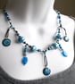 Statement Necklace Kit - with Handcrafted Swirled Enamel Discs. - Image 1
