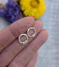 Sterling Silver Circle Stud Earrings with Four Silver Loops - JBJ3014