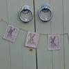 Purple and pink hares - 80 cm - Screen printed Bunting