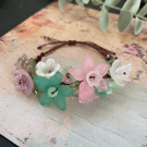 Pretty floral hand beaded macrame bracelet, boho fashion, gift teen girl, mum