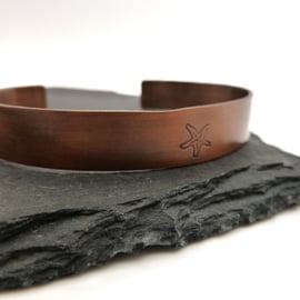 copper starfish cuff bracelet