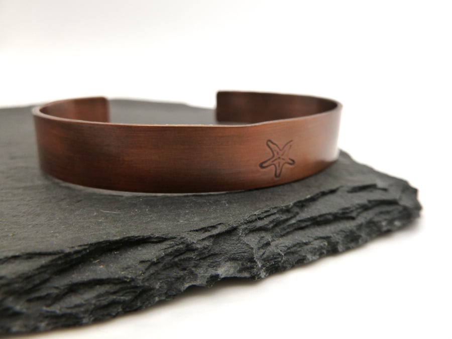 copper starfish cuff bracelet