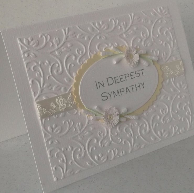 Quilled sympathy card, paper quilling, handmade Folksy