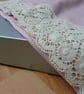 Scarf, wool twill pink scarf, lace edge scarf, ladies scarf, pink wrap - Image 9