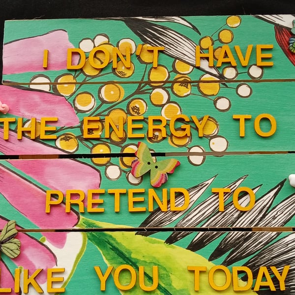 Hand decorated hanging wooden sign 