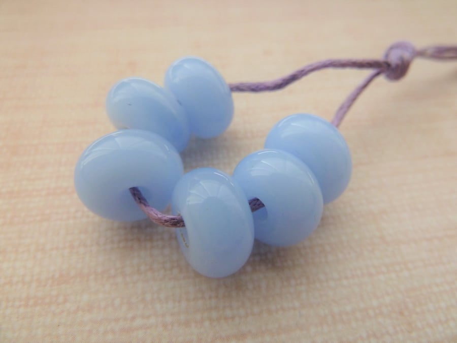 blue spacer lampwork glass beads