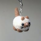 Needle felted Siamese cat keyring or bag charm 