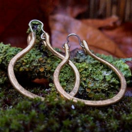 Bohemian Handmade Hoop Earrings in Brass